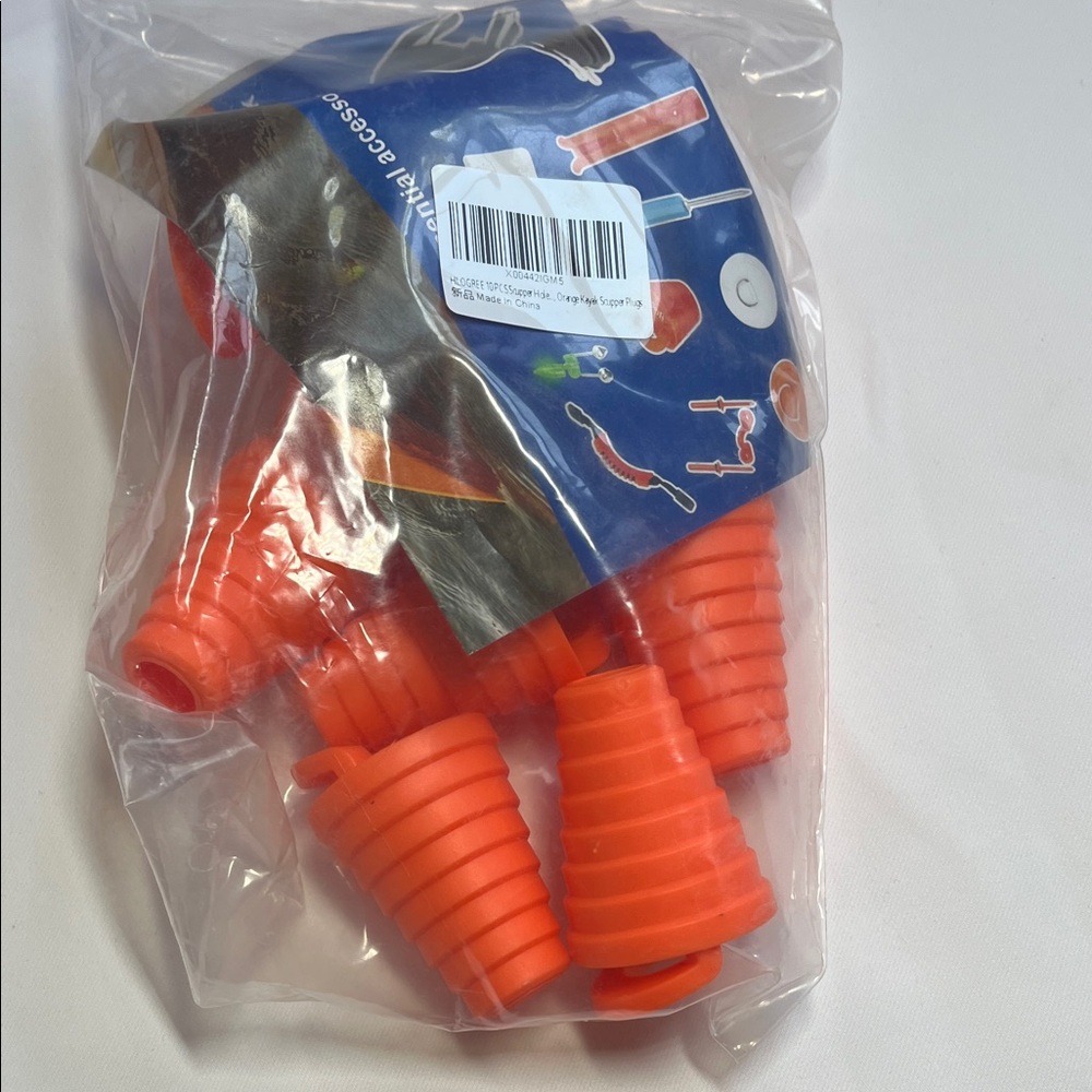 Bright Orange Kayak Scupper plugs. Set of 10.